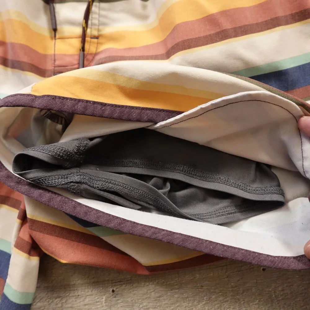 L.L.Bean All-Adventure‎ Swim Shorts Men’s Medium Multicolor Stripe 7” Inseam